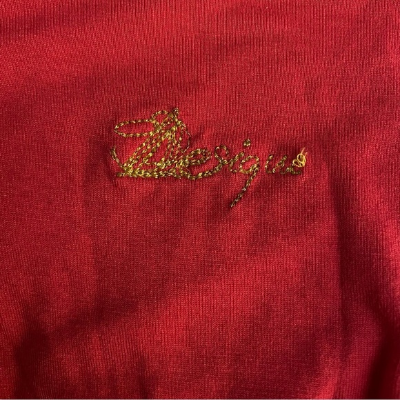 Desigual Red Off Shoulder Artistic Women’s Shirt Love Poem Size XXL Boho Relaxed - Picture 5 of 7